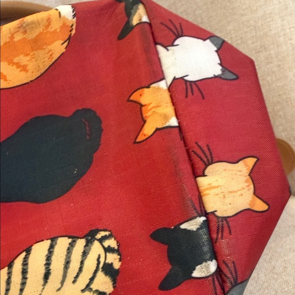 Stylish Cat Print Red lunch Bag - Picture 5 of 5